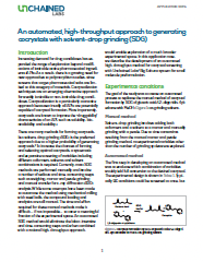 An automated, high-throughput approach to generating cocrystals with solvent-drop grinding (SDG)