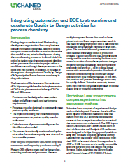 Integrating automation and DOE to streamline and accelerate Quality by Design activities for process chemistry