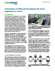 Automation of mAbs stress testing with visual inspection on Junior