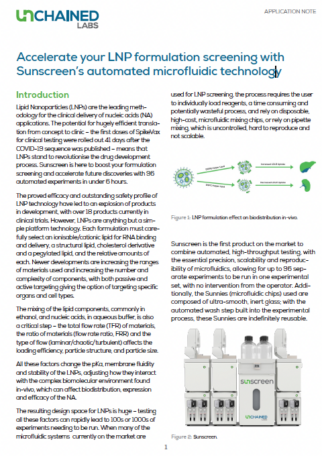 Accelerate your LNP formulation screening with Sunscreen’s automated microfluidic technology